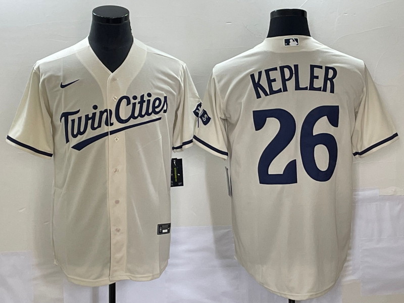 Men's Minnesota Twins Max Kepler #26 Beige Alternate Replica Player Jerseys