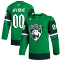 Men's Florida Panthers Kelly Green St. Patrick's Day Authentic Custom Jerseys