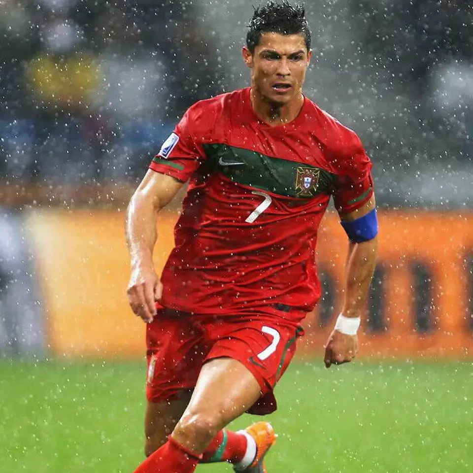 2010 Portugal Home Red Retro Soccer Jersey Detail 1