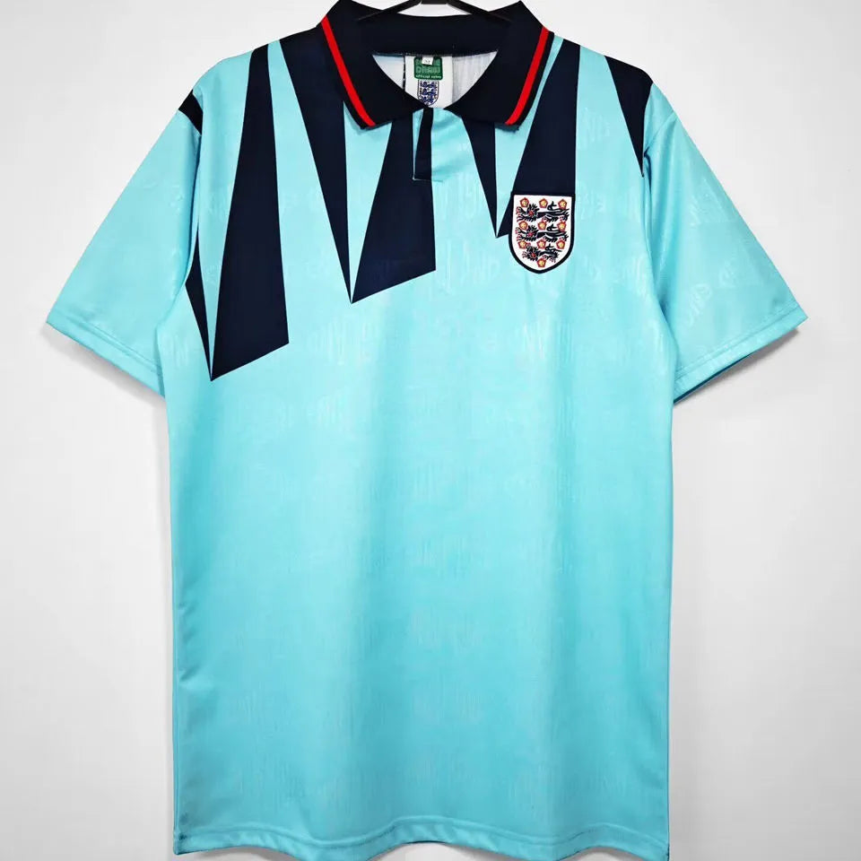 1992 England Third Blue Retro Soccer Jersey Front
