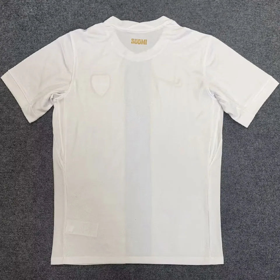 2025/26 Finland Home White Fans Soccer Jersey Detail 3