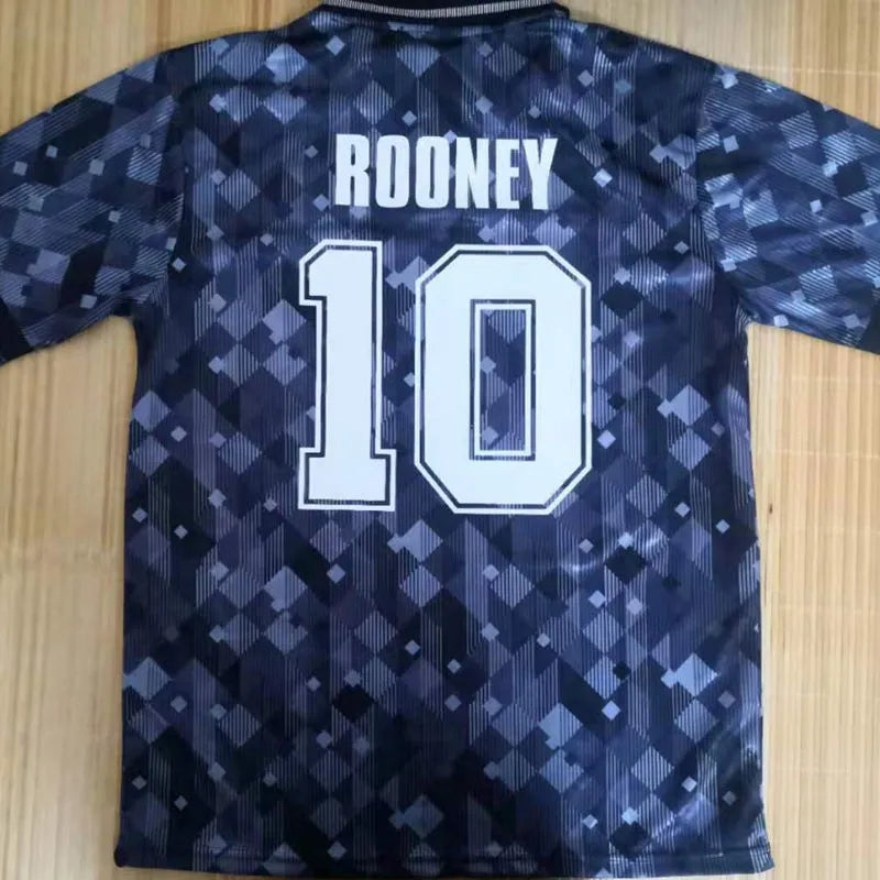 1990 England Black Special Version Retro Soccer Jersey(Have umbro 有茵宝) Detail 1