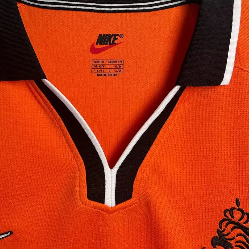 1998 NL Home Orange Long Sleeve Retro Soccer Jersey Detail 1