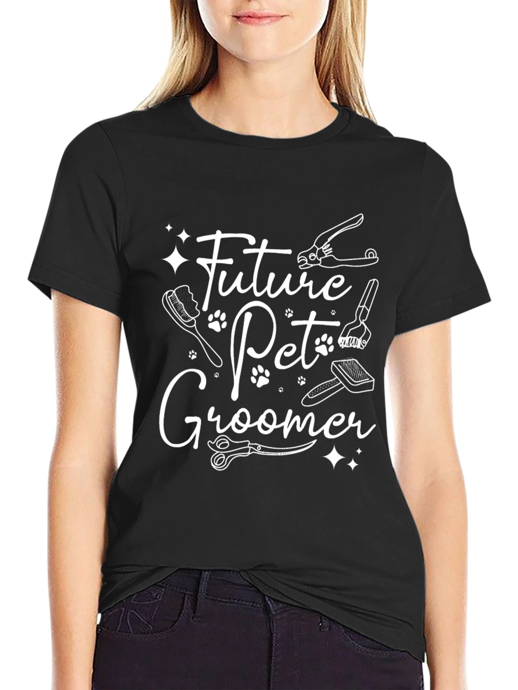 Future Pet Groomer Black T-Shirt