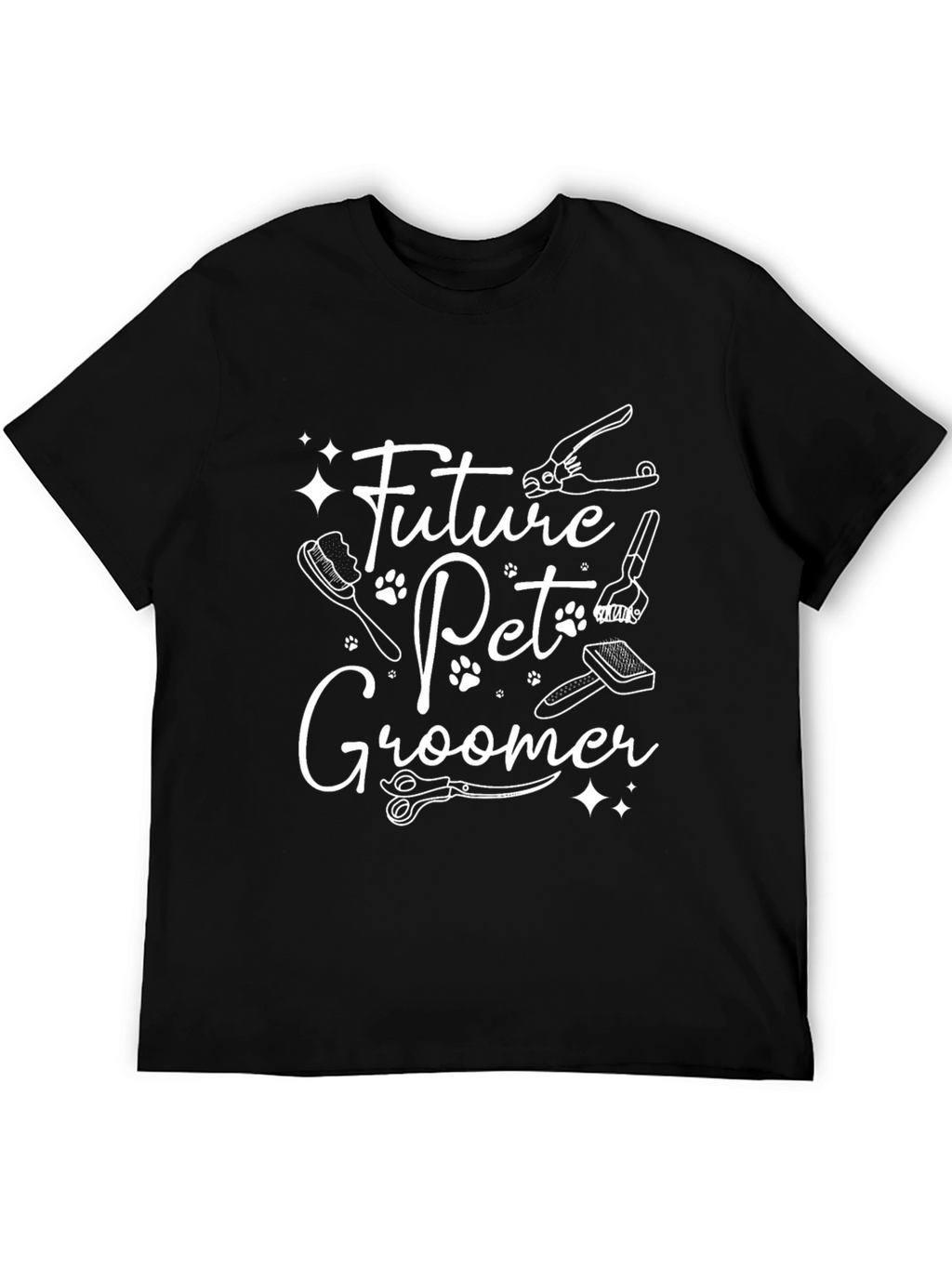 Future Pet Groomer Black T-Shirt
