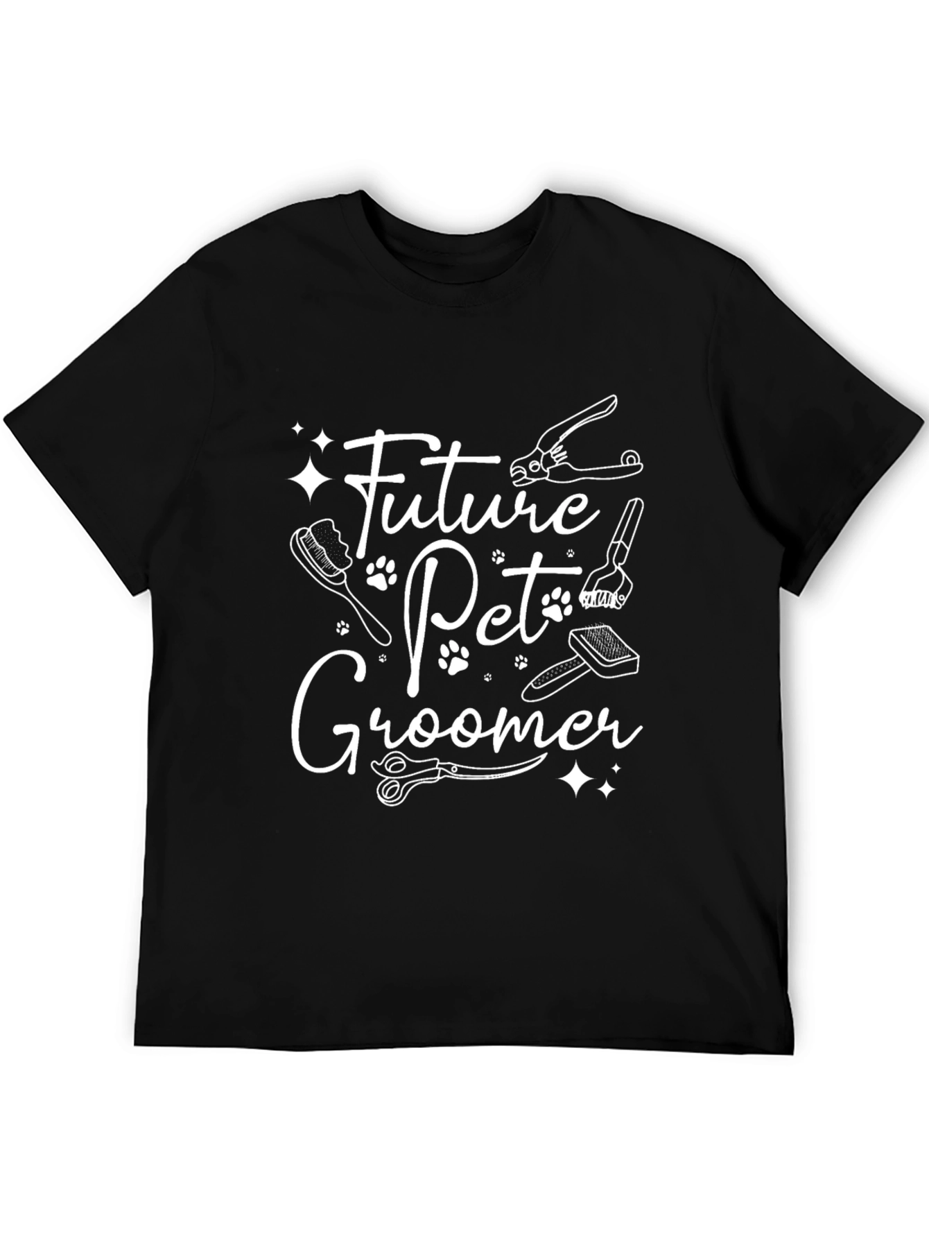 Future Pet Groomer Black T-Shirt