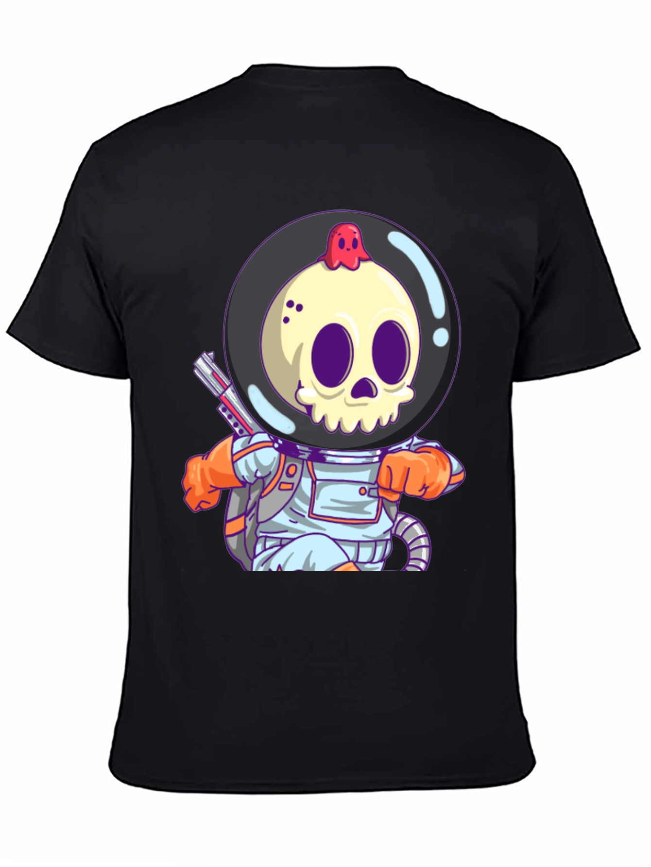Astronaut Skull Graphic Tee - Spooky Space Style