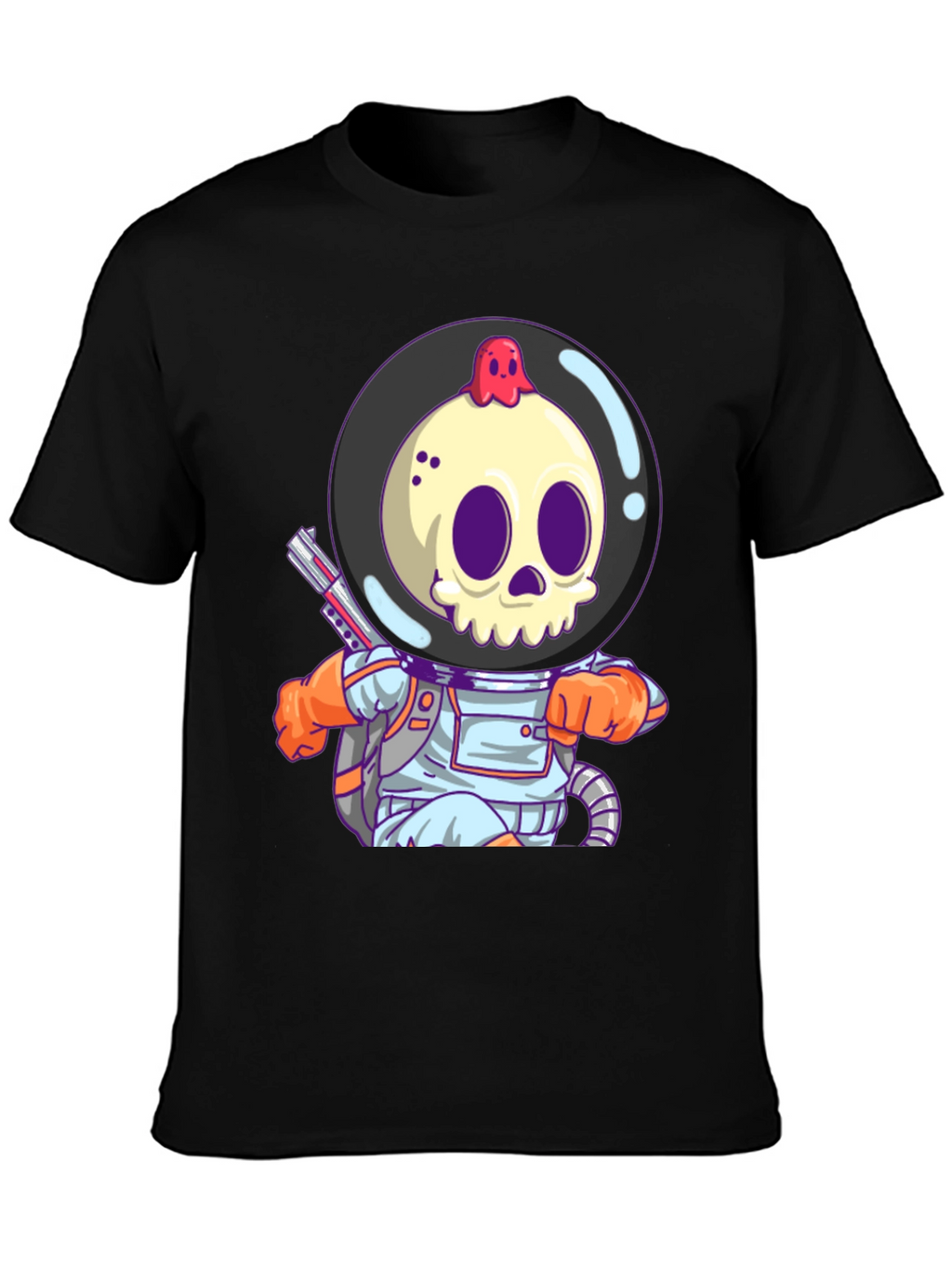 Astronaut Skull Graphic Tee - Spooky Space Style