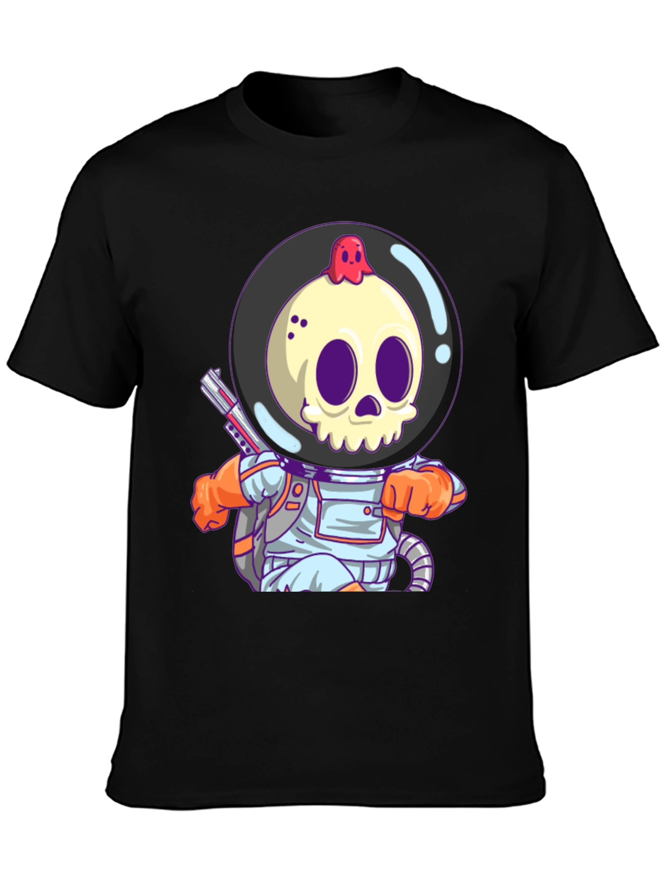 Astronaut Skull Graphic Tee - Spooky Space Style