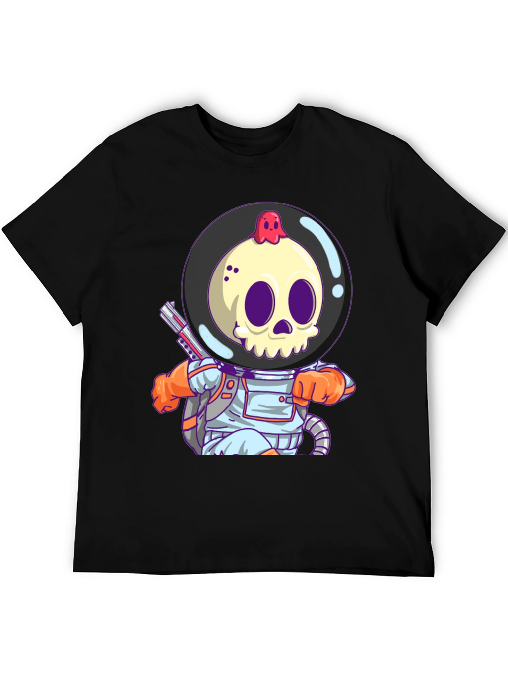 Astronaut Skull Graphic Tee - Spooky Space Style