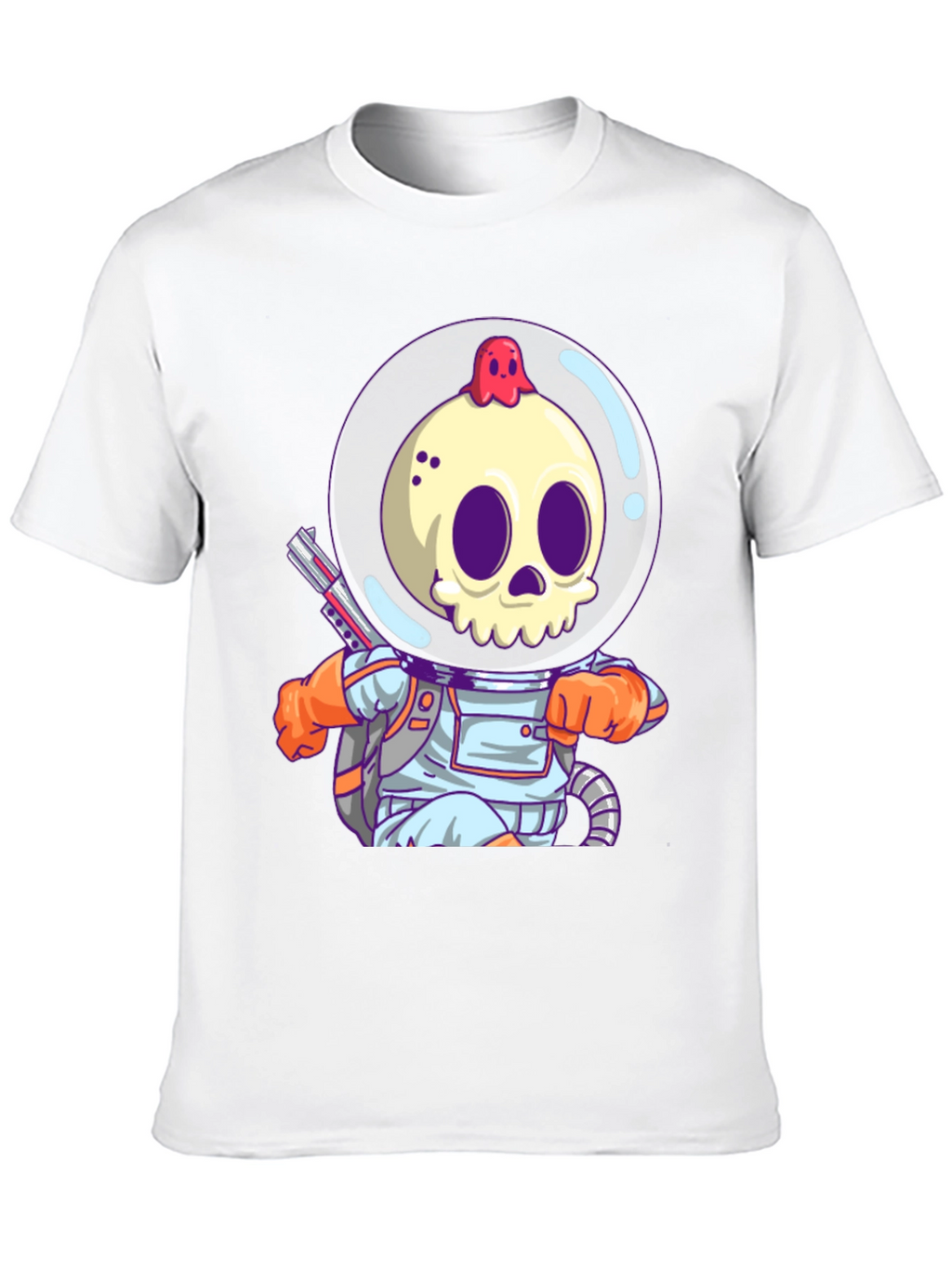Astronaut Skull Graphic Tee - Spooky Space Style