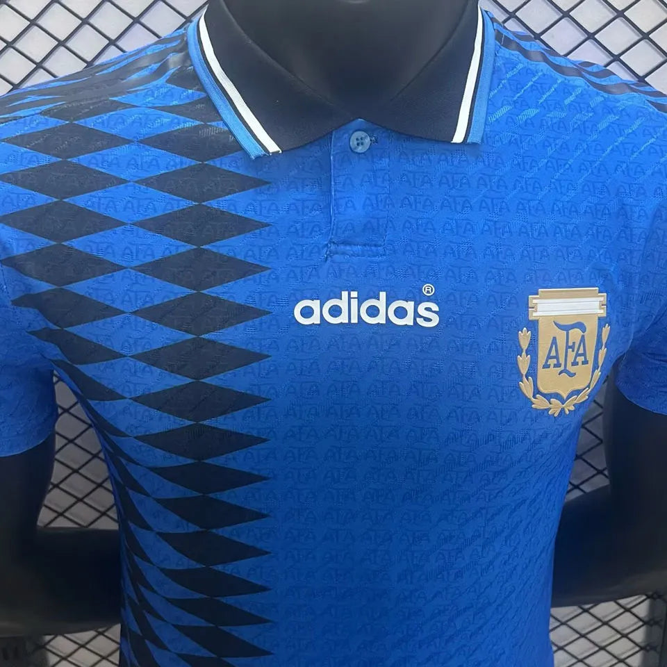 1994 Argentina Away Retro Player Version Soccer Jersey Detail 4