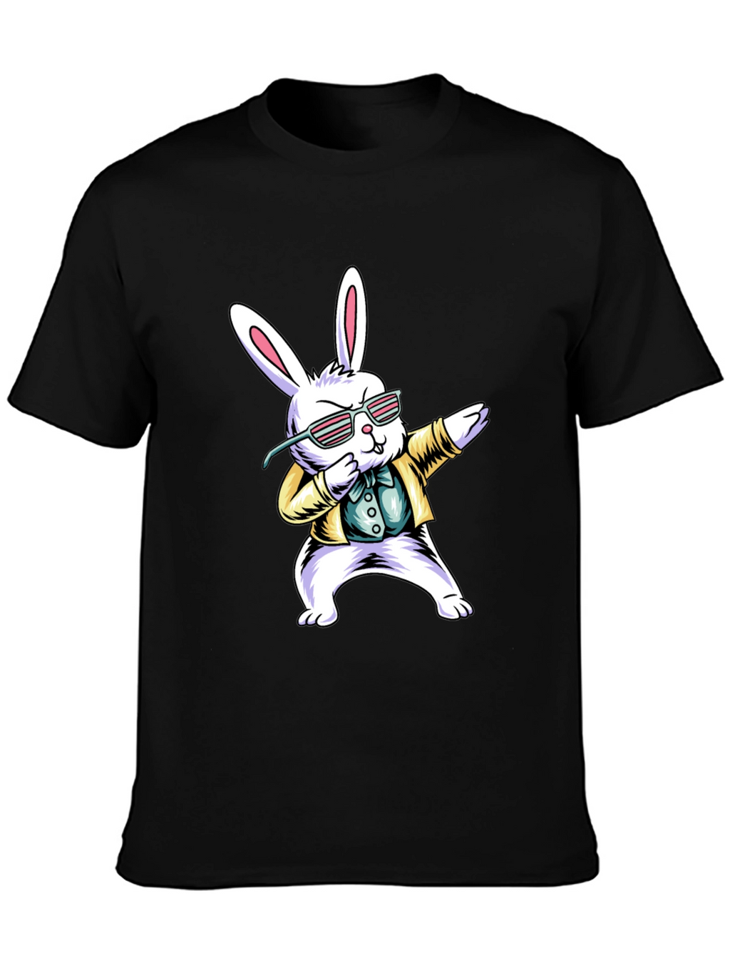 Dabbing Easter Bunny T-Shirt - Black Cotton Tee