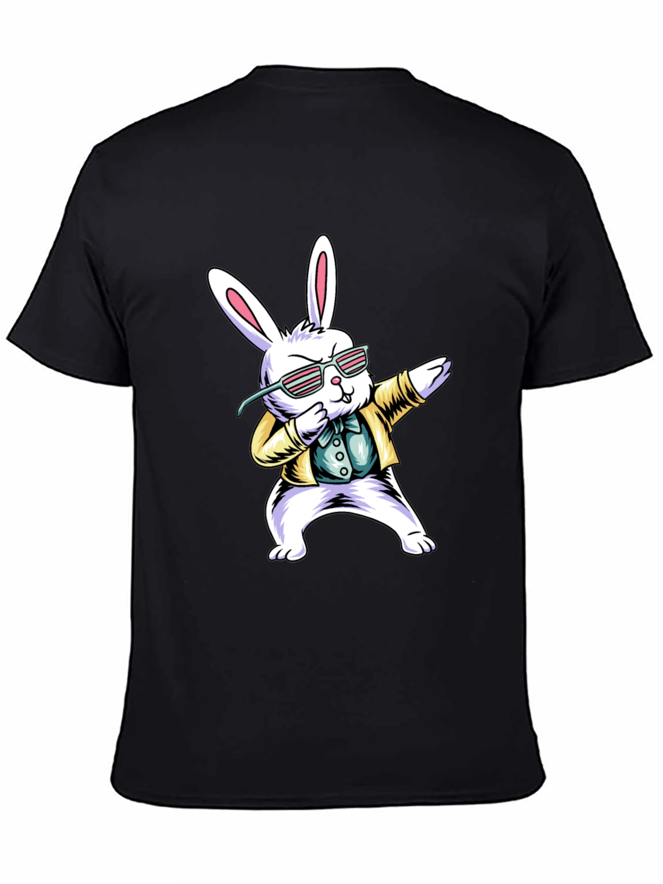 Dabbing Easter Bunny T-Shirt - Black Cotton Tee