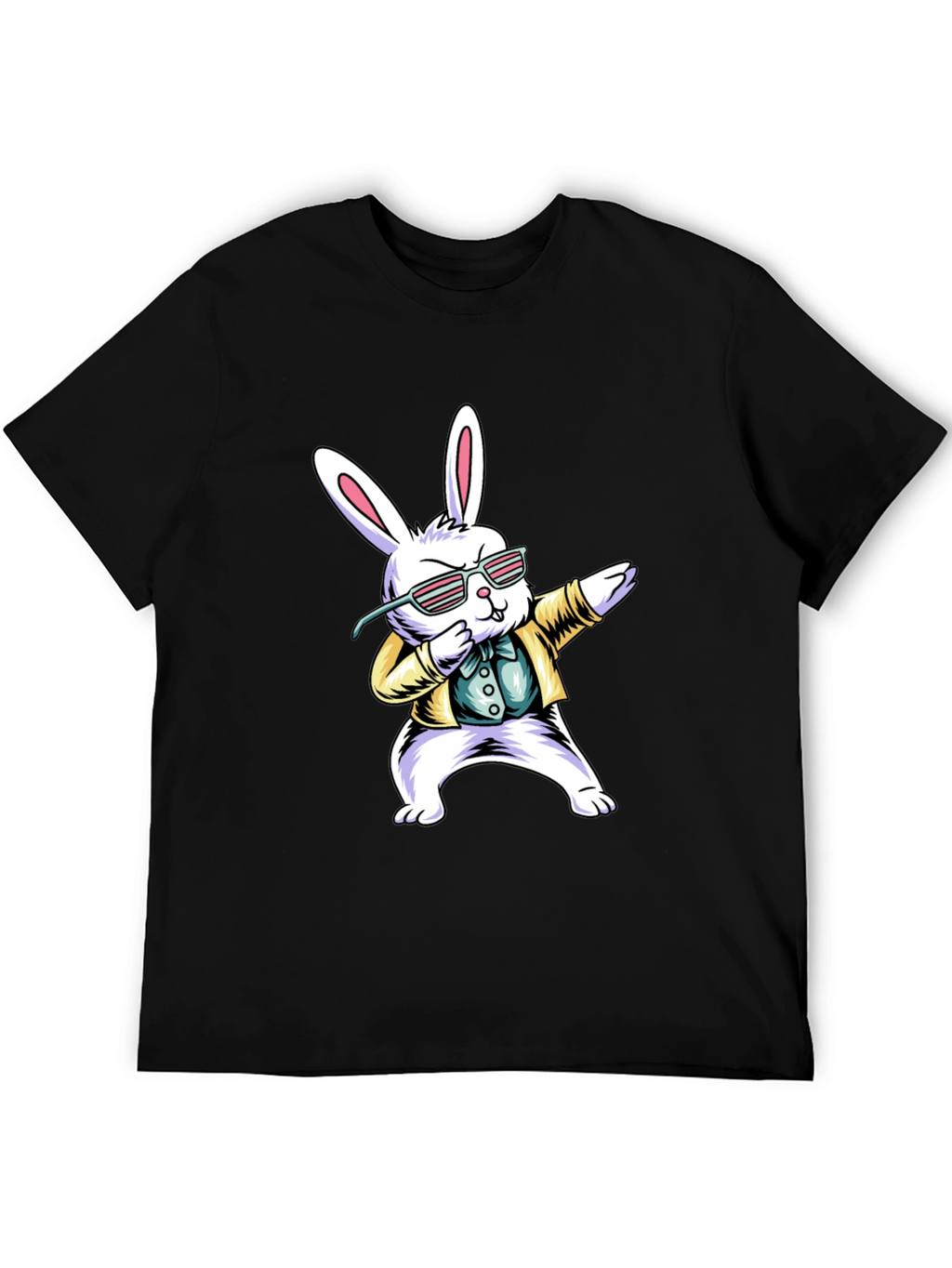 Dabbing Easter Bunny T-Shirt - Black Cotton Tee