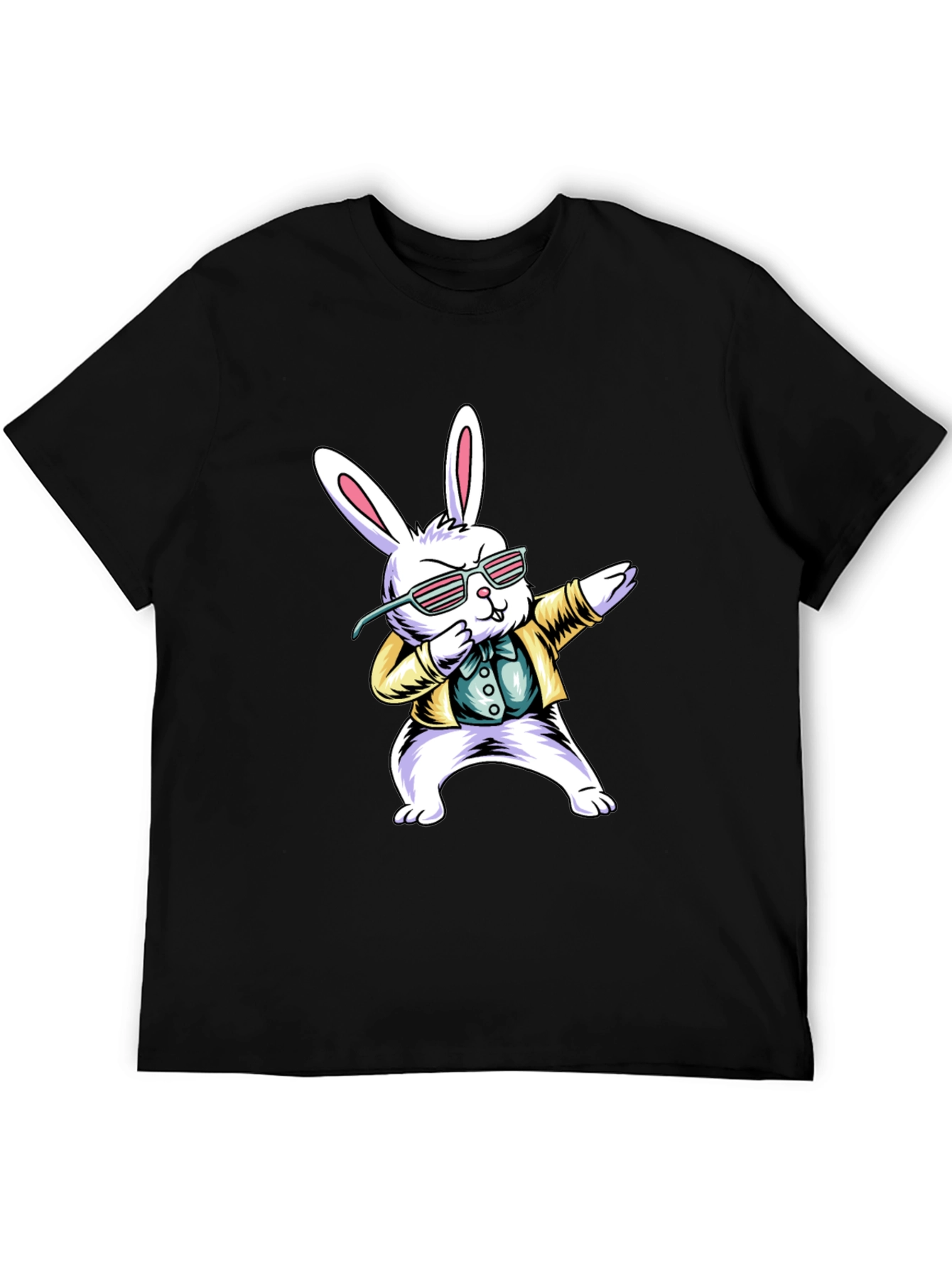 Dabbing Easter Bunny T-Shirt - Black Cotton Tee