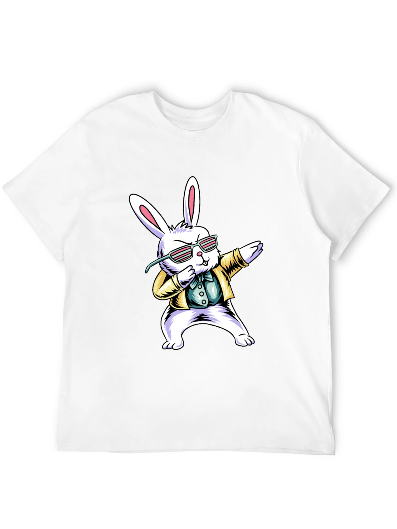 Dabbing Easter Bunny T-Shirt - Black Cotton Tee