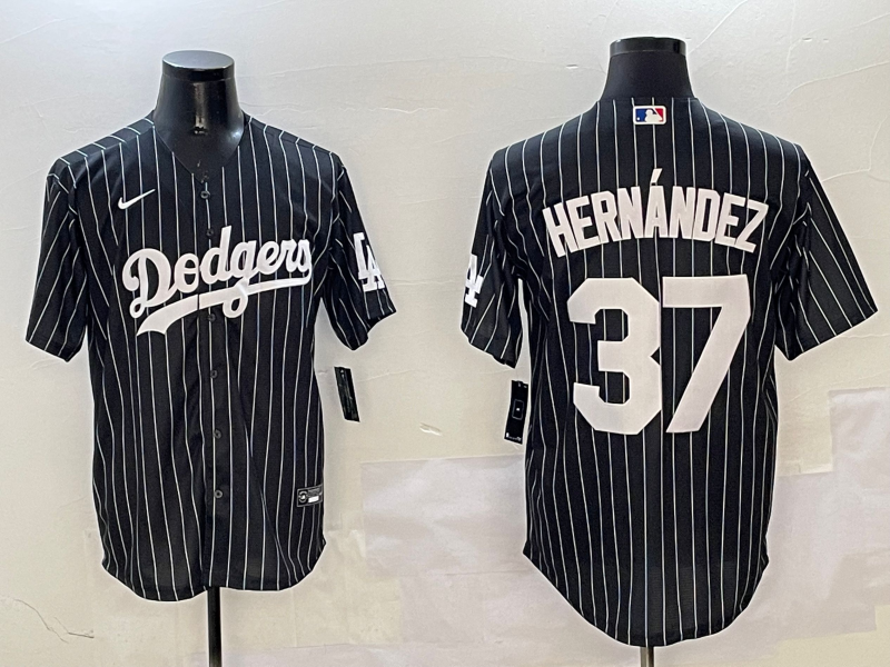 Men's Los Angeles Dodgers Teoscar Hernandez #37 Black Alternate Limited Player Jerseys