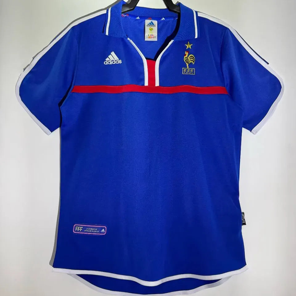 2004 France Home Blue Retro Soccer Jersey Detail 4