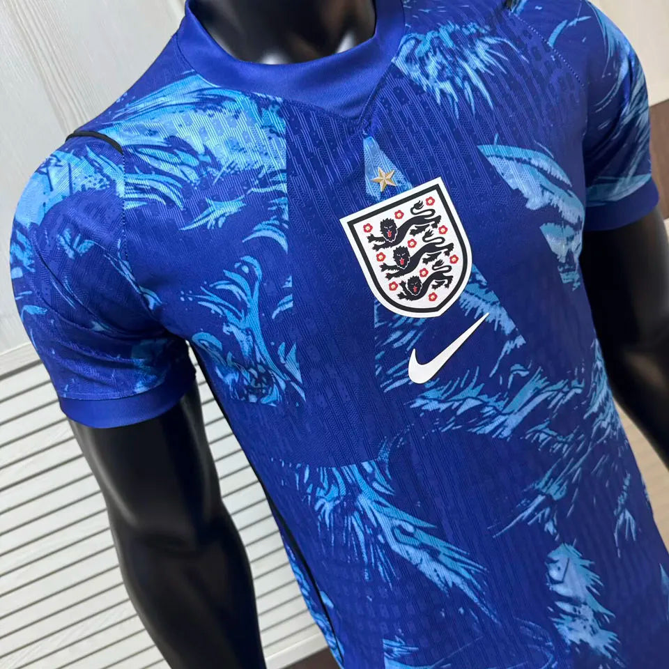 2026/27 England Blue Goalkeeper Player Version Soccer Jersey Detail 3