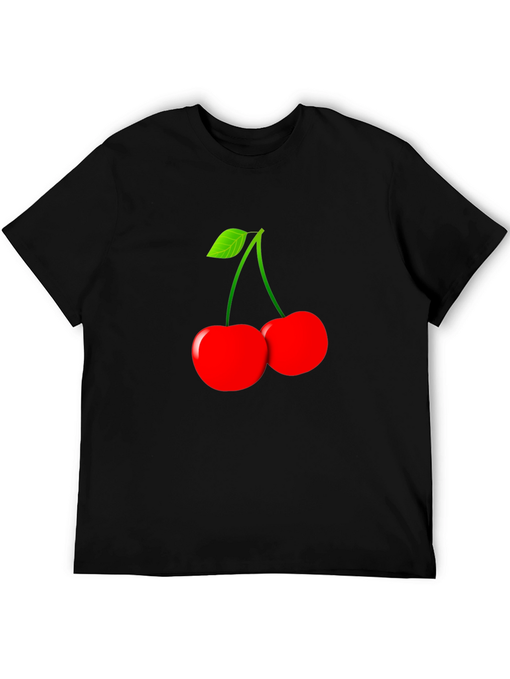Black Cherry Graphic T-Shirt - Stylish Fruit Design