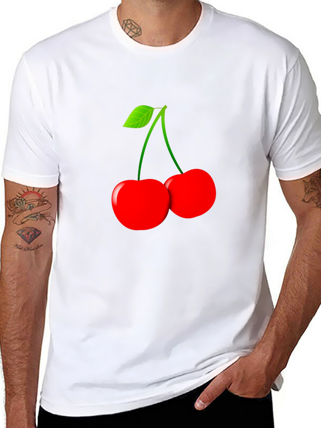 Black Cherry Graphic T-Shirt - Stylish Fruit Design
