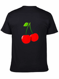Black Cherry Graphic T-Shirt - Stylish Fruit Design
