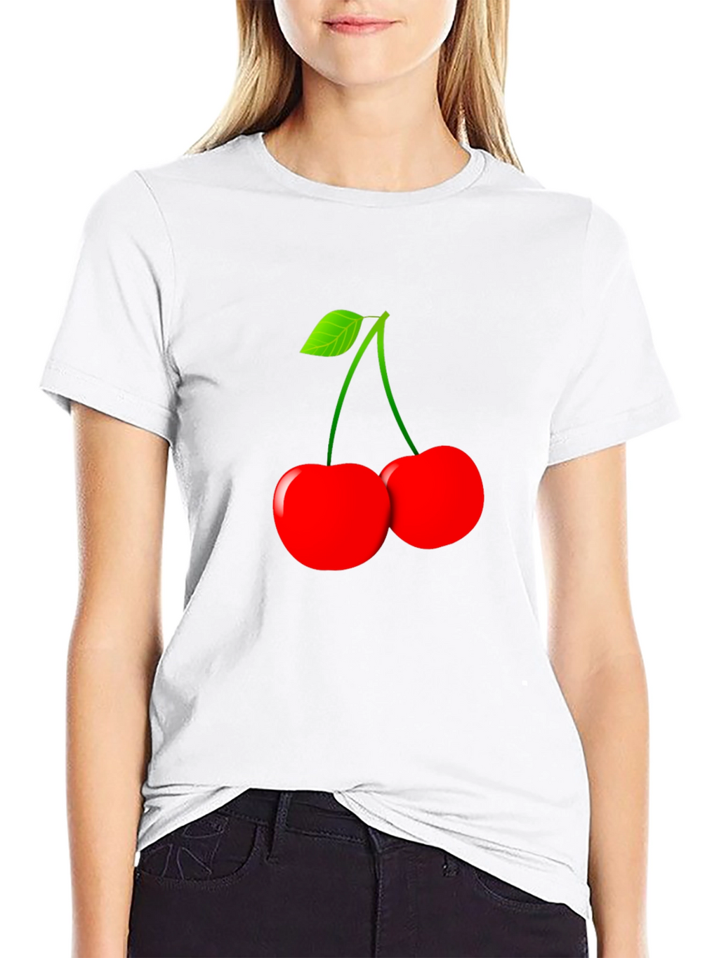 Black Cherry Graphic T-Shirt - Stylish Fruit Design