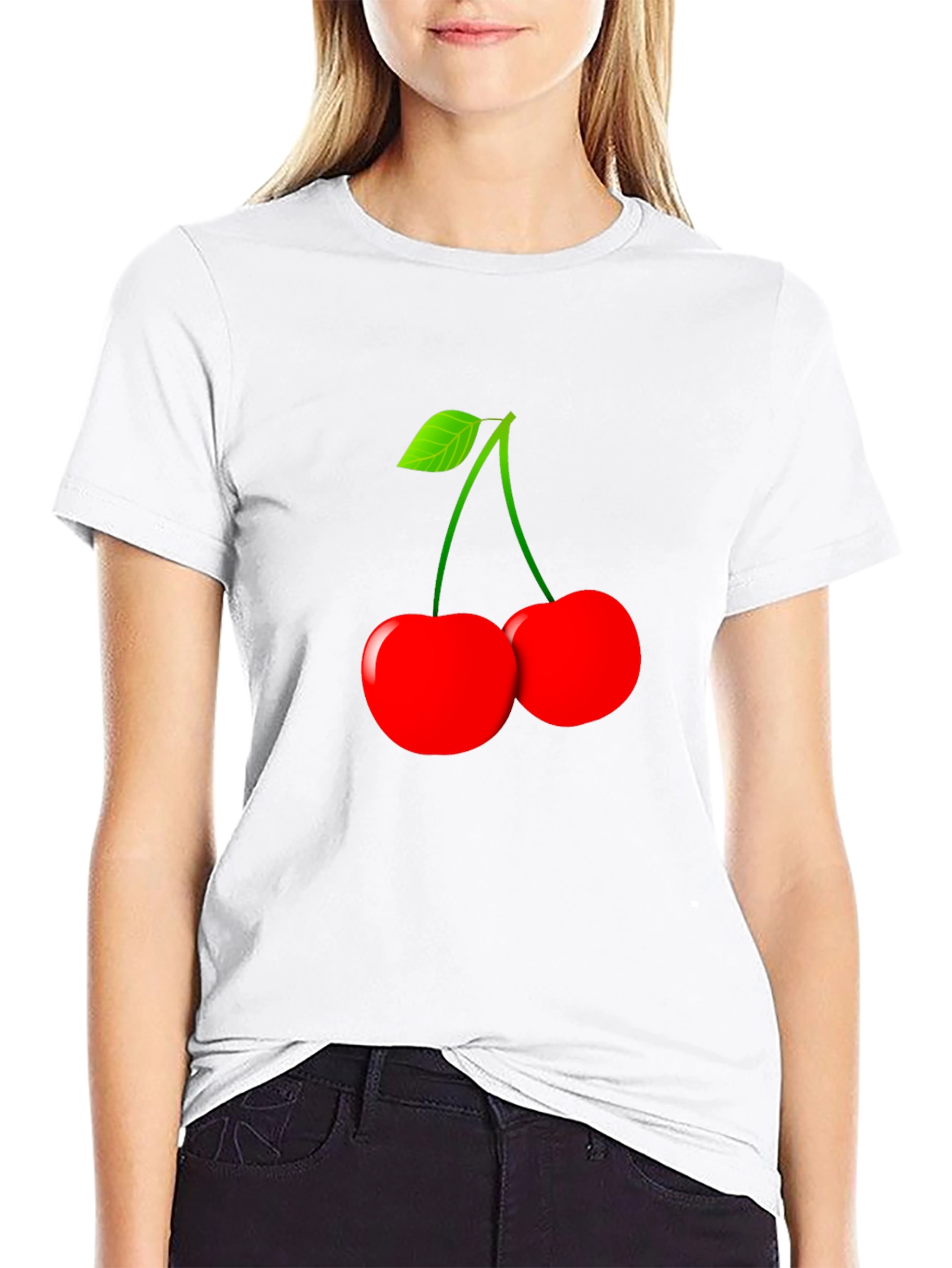 Black Cherry Graphic T-Shirt - Stylish Fruit Design
