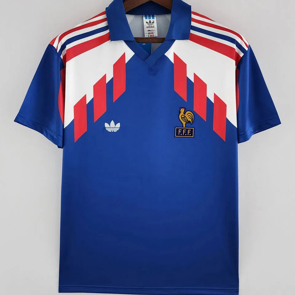 1988/90 France Home Retro Soccer Jersey Front