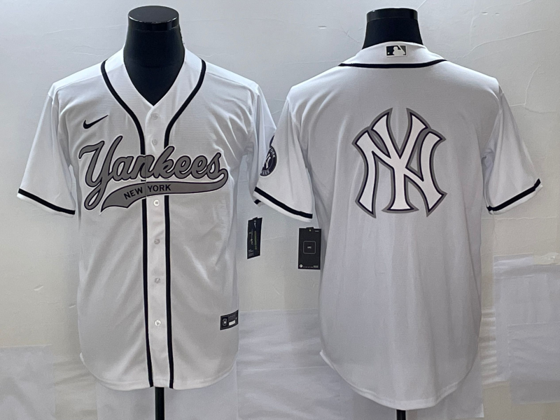 Men's New York Yankees White Replica Player Jerseys Joint Edition