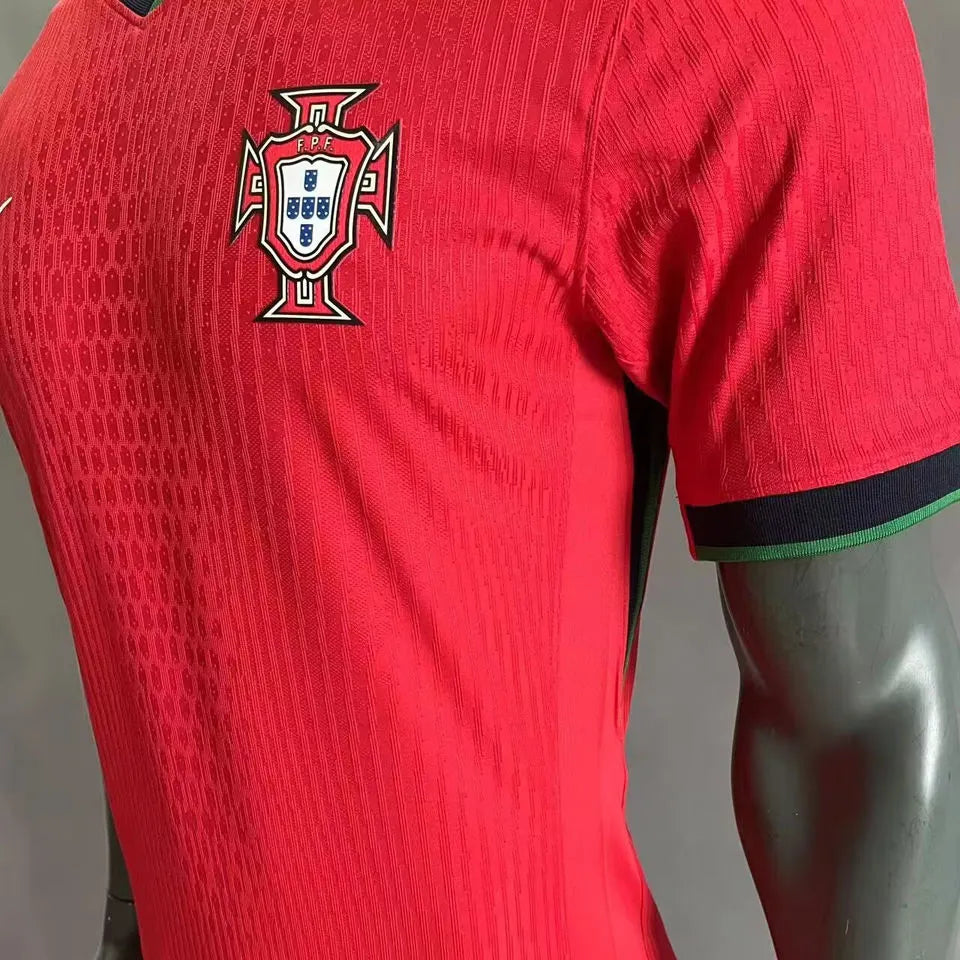 2024/25 Portugal Home Red Player Version Soccer Jersey Detail 3