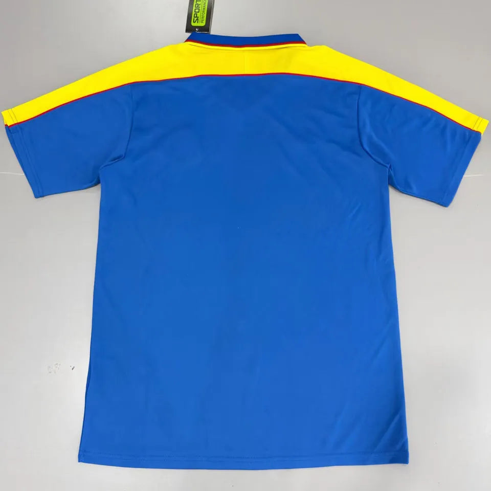 1998 Colombia Away Blue Retro Soccer Jersey Back