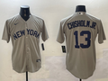 Men's New York Yankees Jazz Chisholm Jr. #13 Gray Away Limited Player Jerseys