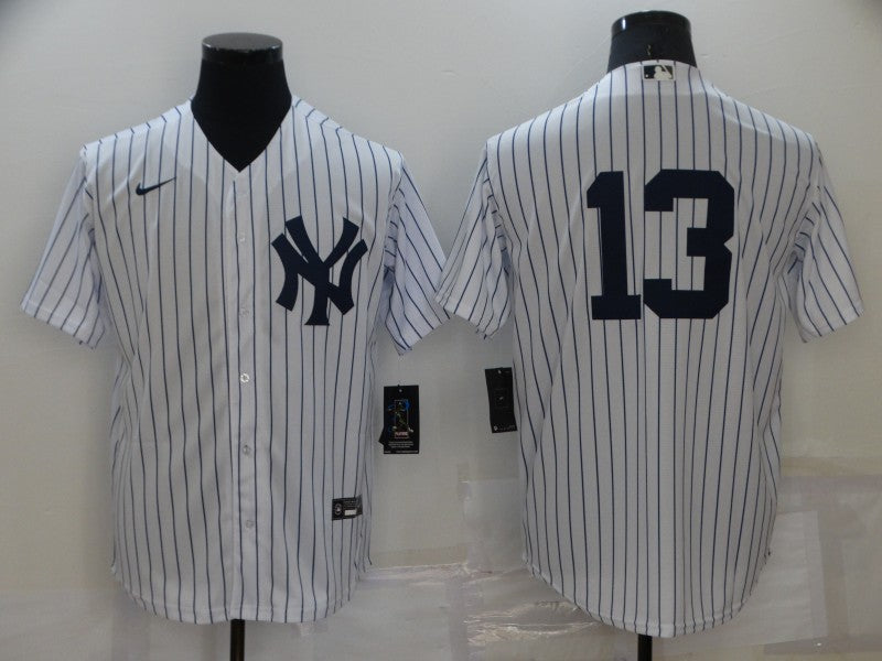 Men's New York Yankees Alex Rodriguez #13 White Replica Player Name Jerseys