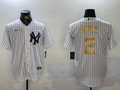 Men's New York Yankees Derek Jeter #2 White Game Jerseys
