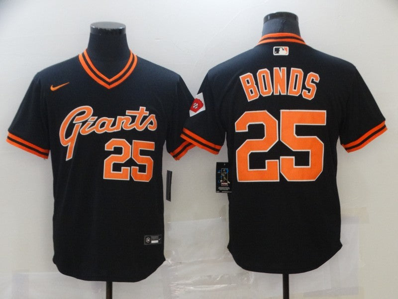 Men's San Francisco Giants Barry Bonds #25 Black Replica Player Jerseys