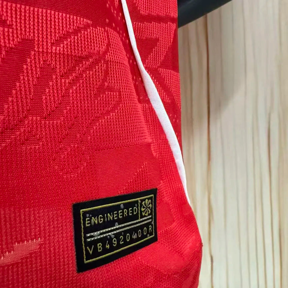 2026/27 England Away Red Player Version Soccer Jersey Detail 3