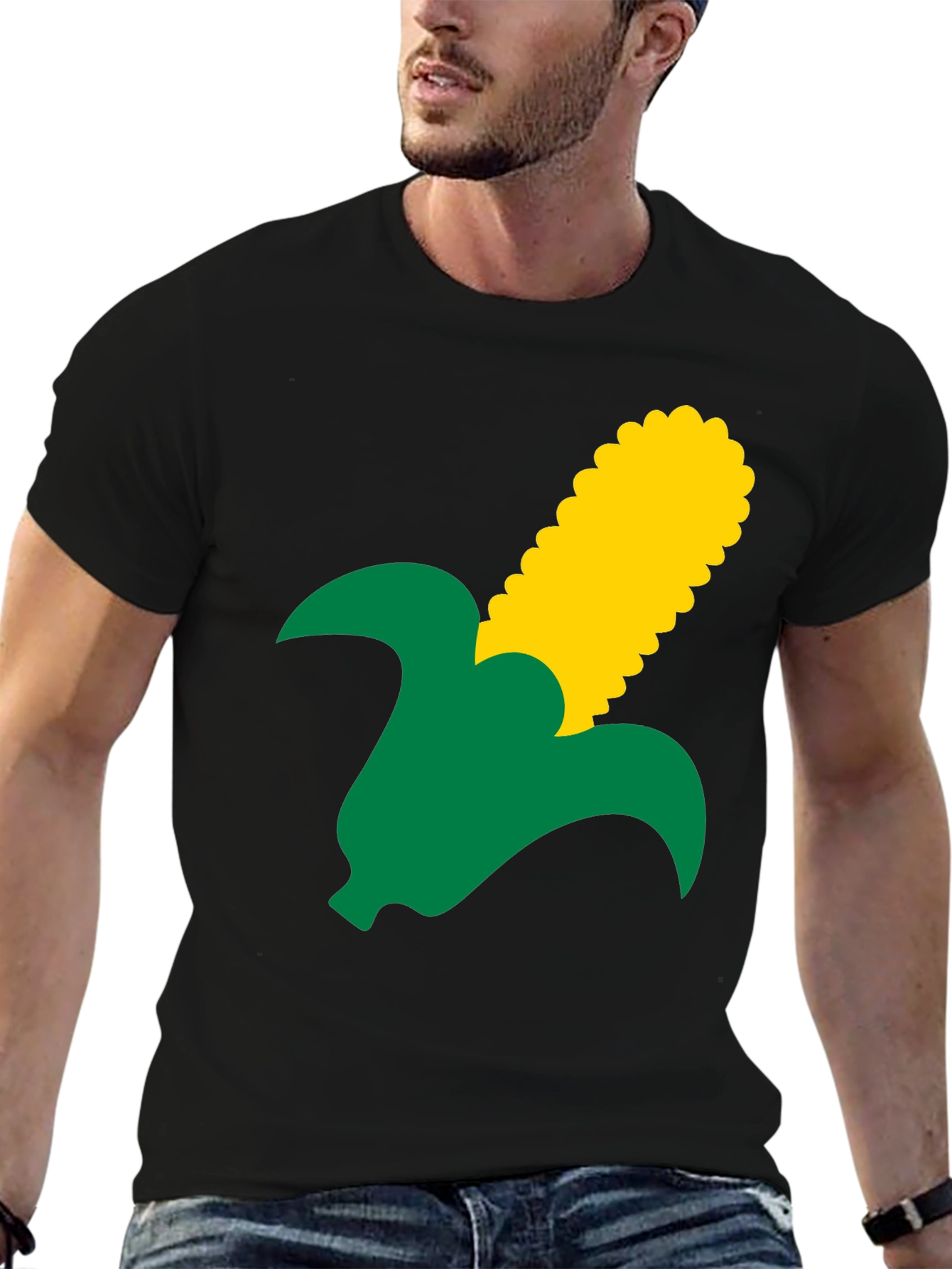 Corn on the Cob Graphic Tee - Unisex Black T-Shirt