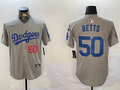 Men's Los Angeles Dodgers Mookie Betts #50 Gray Game Player Jerseys