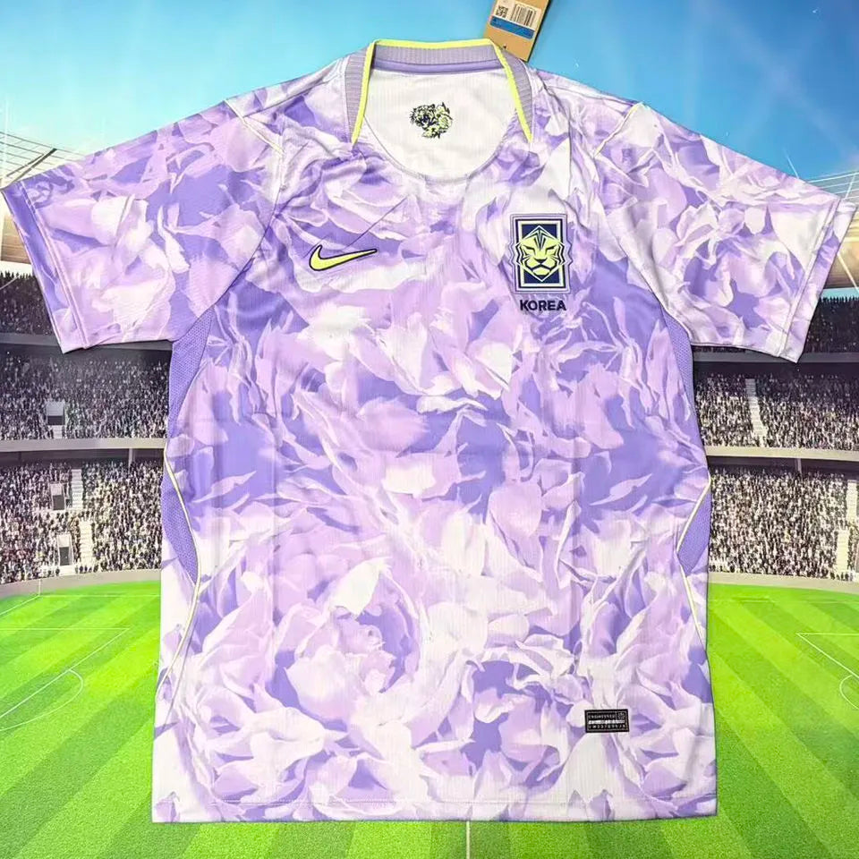 2026/27 South Korea Away Fans Soccer Jersey (Have Right Patch 有右臂章 黑底白字） Back