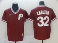 Men's Philadelphia Phillies Steve Carlton #32 Red Replica Baseball Jerseys
