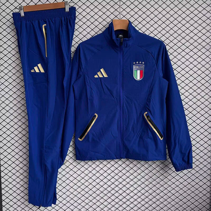 2004 Italy Home Blue Retro Soccer Jersey Detail 4