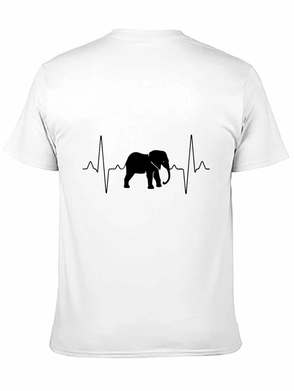 Elephant Heartbeat Graphic Black T-Shirt
