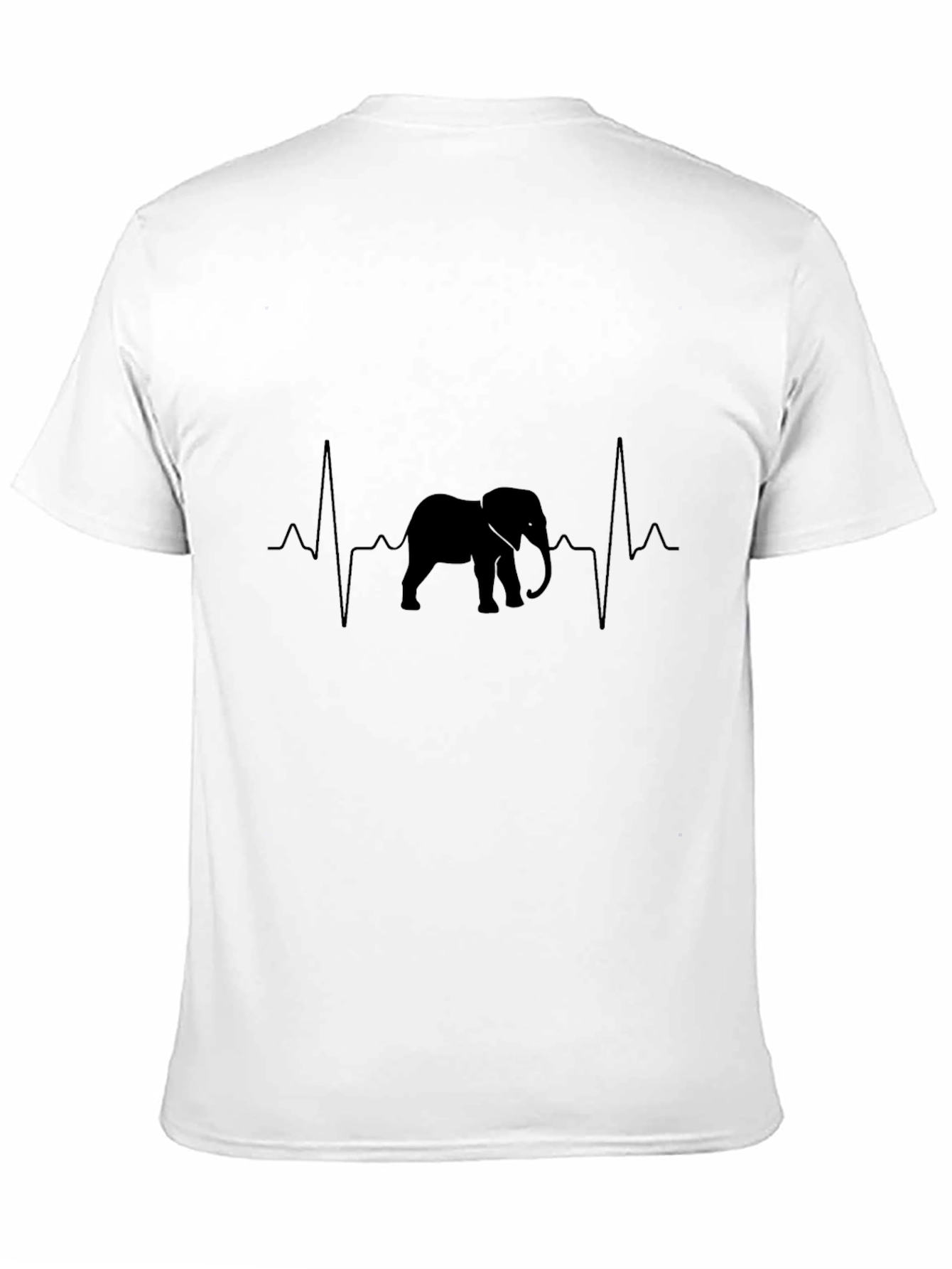 Elephant Heartbeat Graphic Black T-Shirt