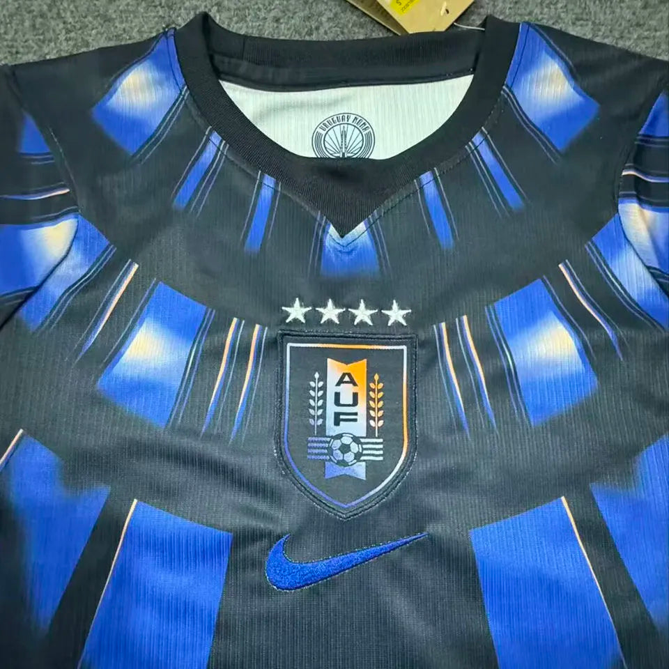 2026/27 Uruguay Away Fans Soccer Jersey (Have Right Patch 有右臂章 白底金字） Detail 3