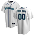 Men's Seattle Mariners White Home Replica Custom Jerseys