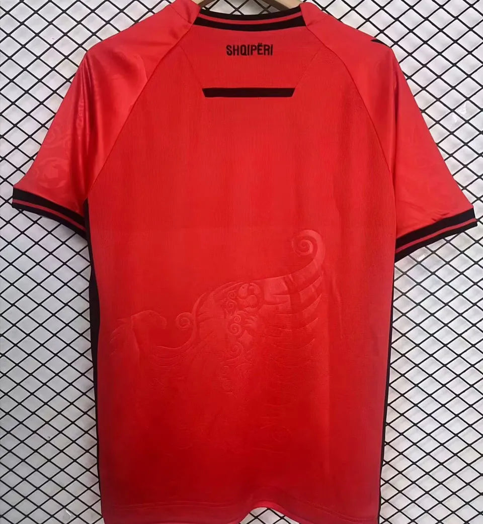 2025/26 Albania Home Red Fans Soccer Jersey 阿尔巴尼亚 Back