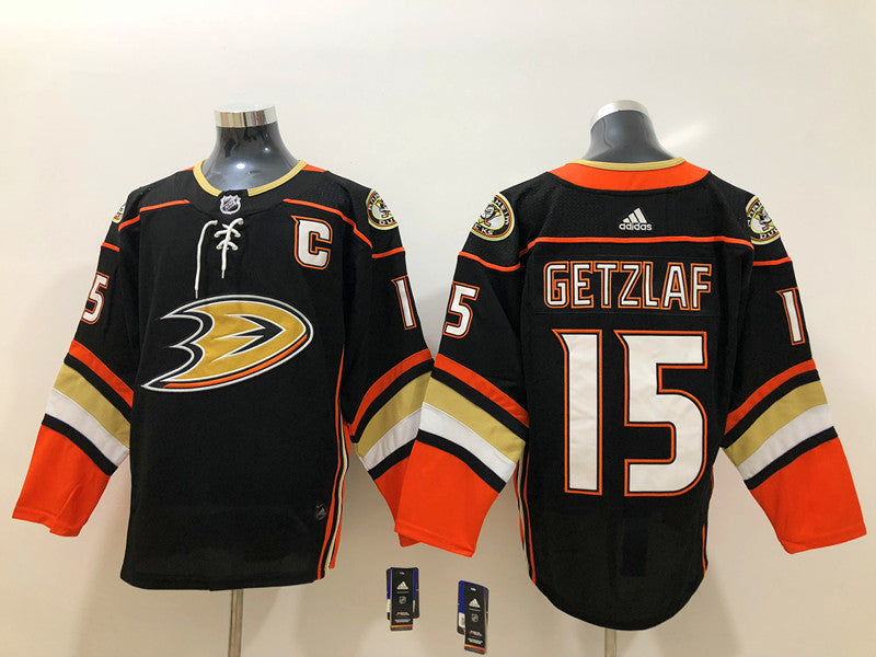 Men's Anaheim Ducks Ryan Getzlaf #15 Black Home Breakaway Player Jerseys
