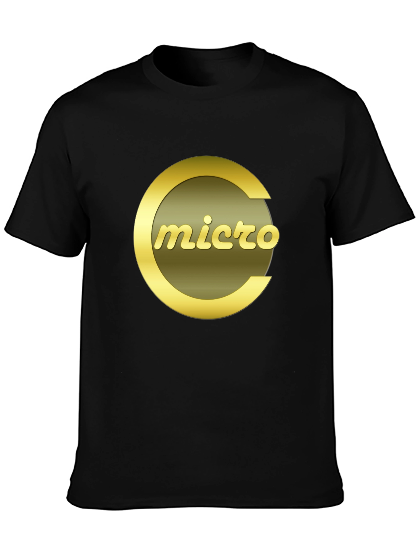 Micro T-Shirt - Stylish Gold Logo on Black Tee